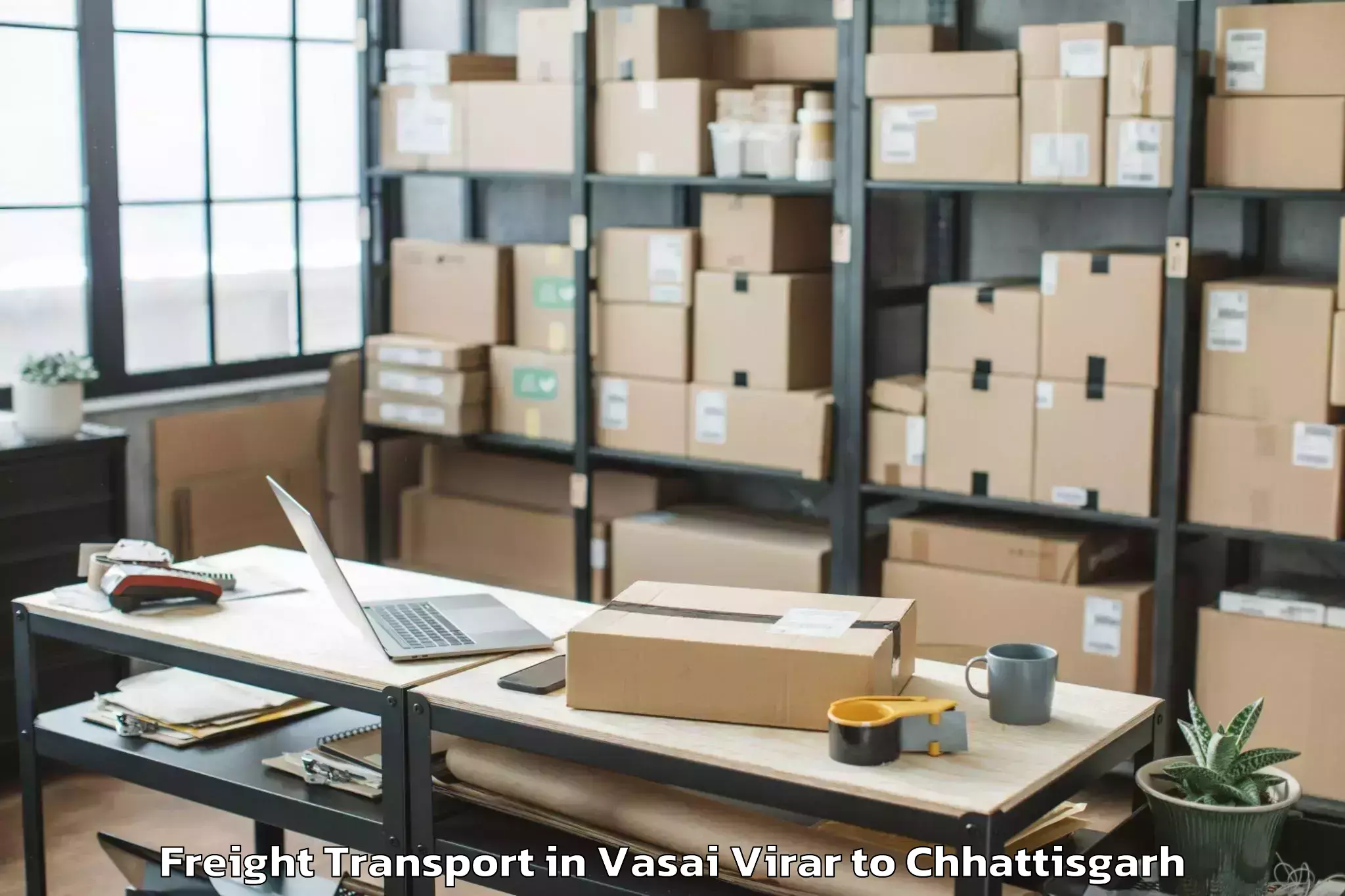 Quality Vasai Virar to Udaipur Dharamjaigarh Freight Transport